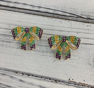 Mardi Gras rhinestone earrings