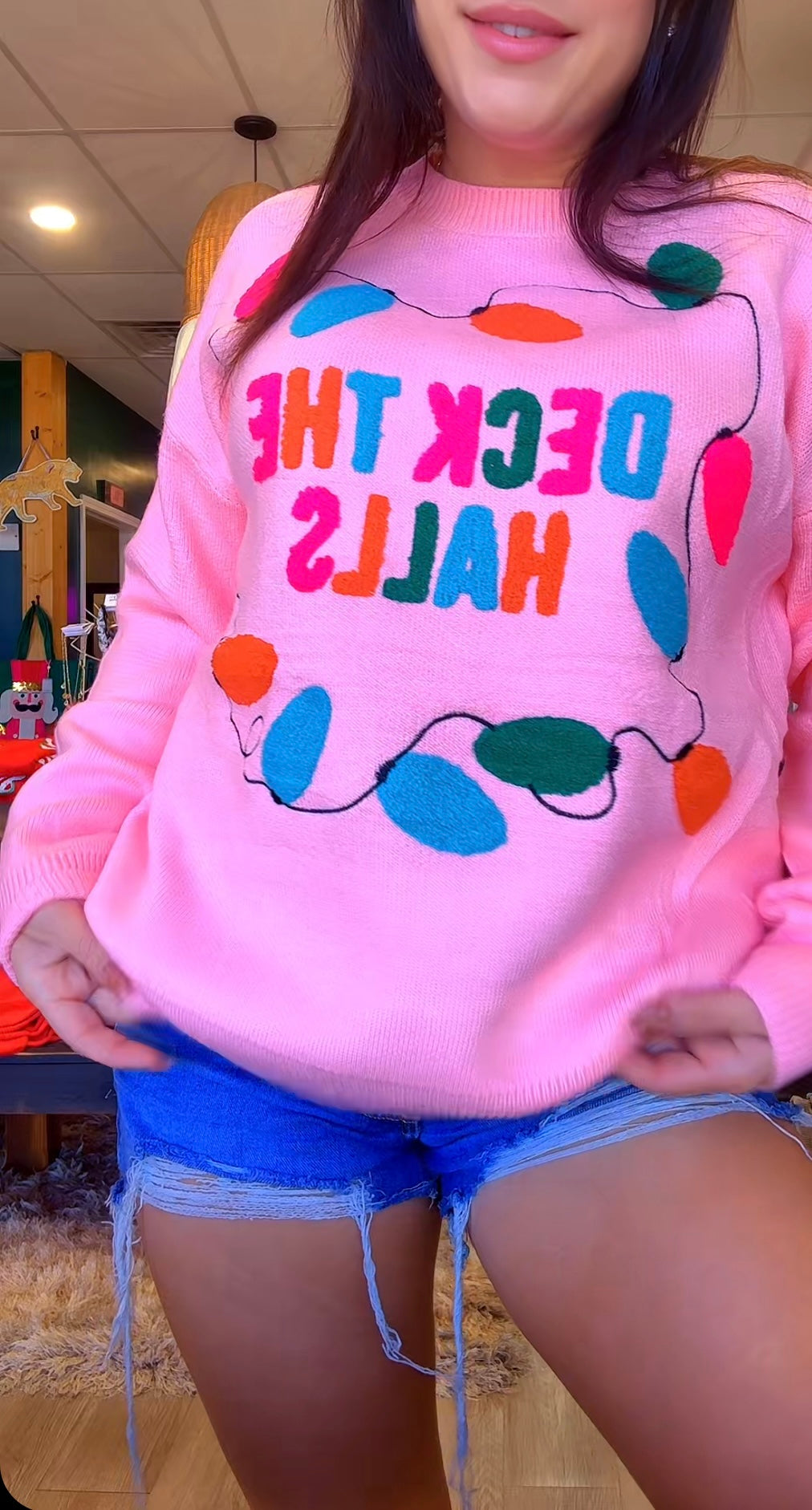 Deck the halls sweater top