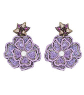 Lavender floral earrings