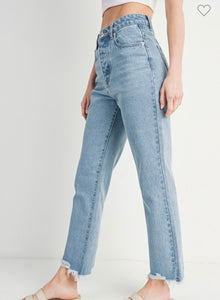 High rise straight leg jeans