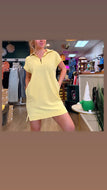 Pale yellow half zip dress