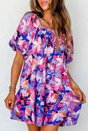 Purple flower print dress