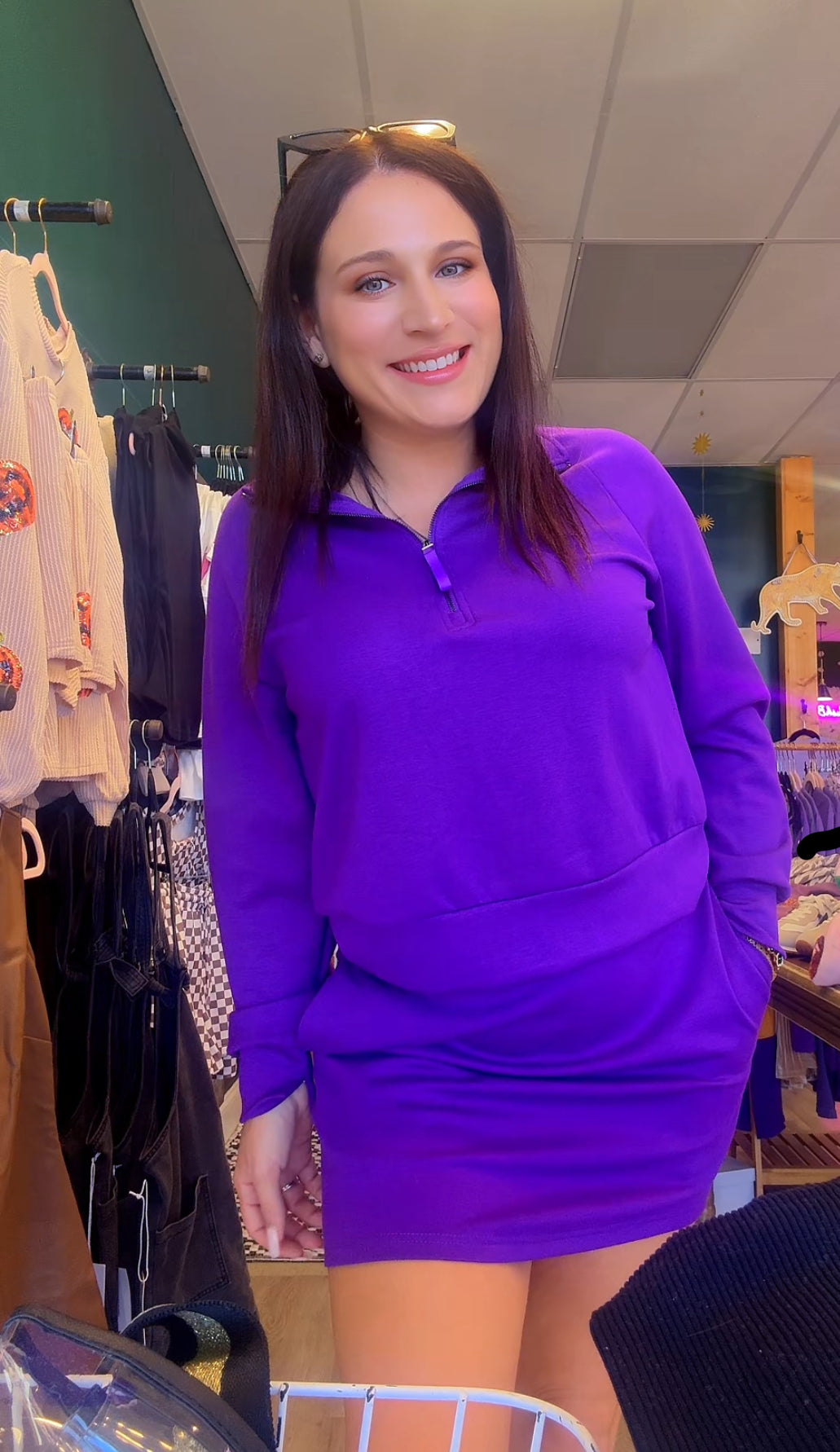 Purple 2 piece skort set