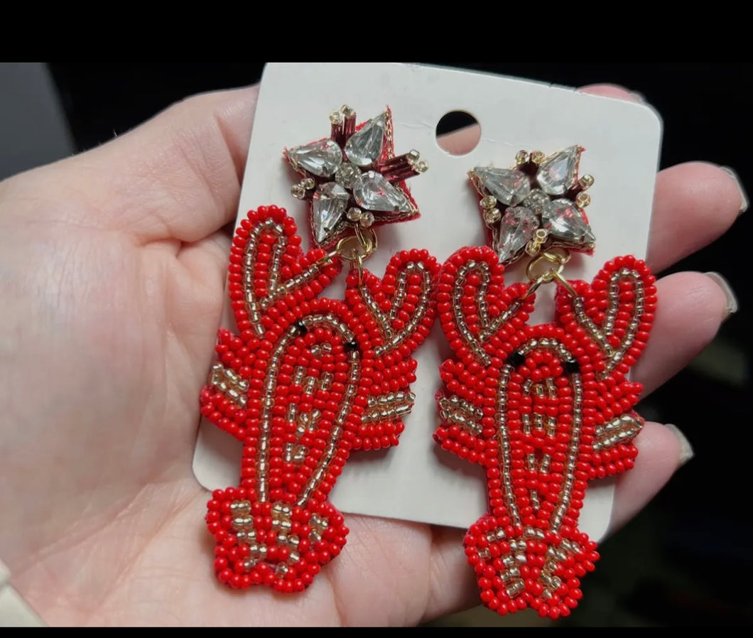 Crawfish beaded earrings