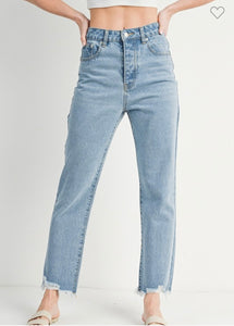 High rise straight leg jeans