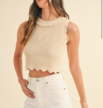 Load image into Gallery viewer, Scalloped knit crochet tank
