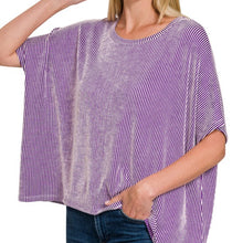 Load image into Gallery viewer, Ribbed striped oversized top
