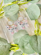 Floral butterfly earrings