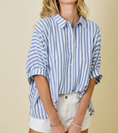Button down striped blouse