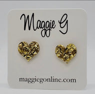 Gold heart studs