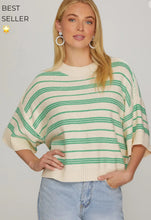 Load image into Gallery viewer, Drop half sleeve striped top
