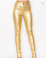 Skinny gold metallic Jeans