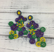 Mardi bead dog earrings