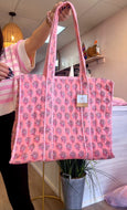 Pink Laila quilted tote