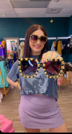 Black and gold rhinestone sunglasses
