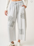 Silver barrel leg pants