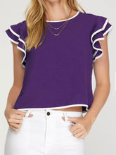 Load image into Gallery viewer, Game day ruffle sleeve blouse
