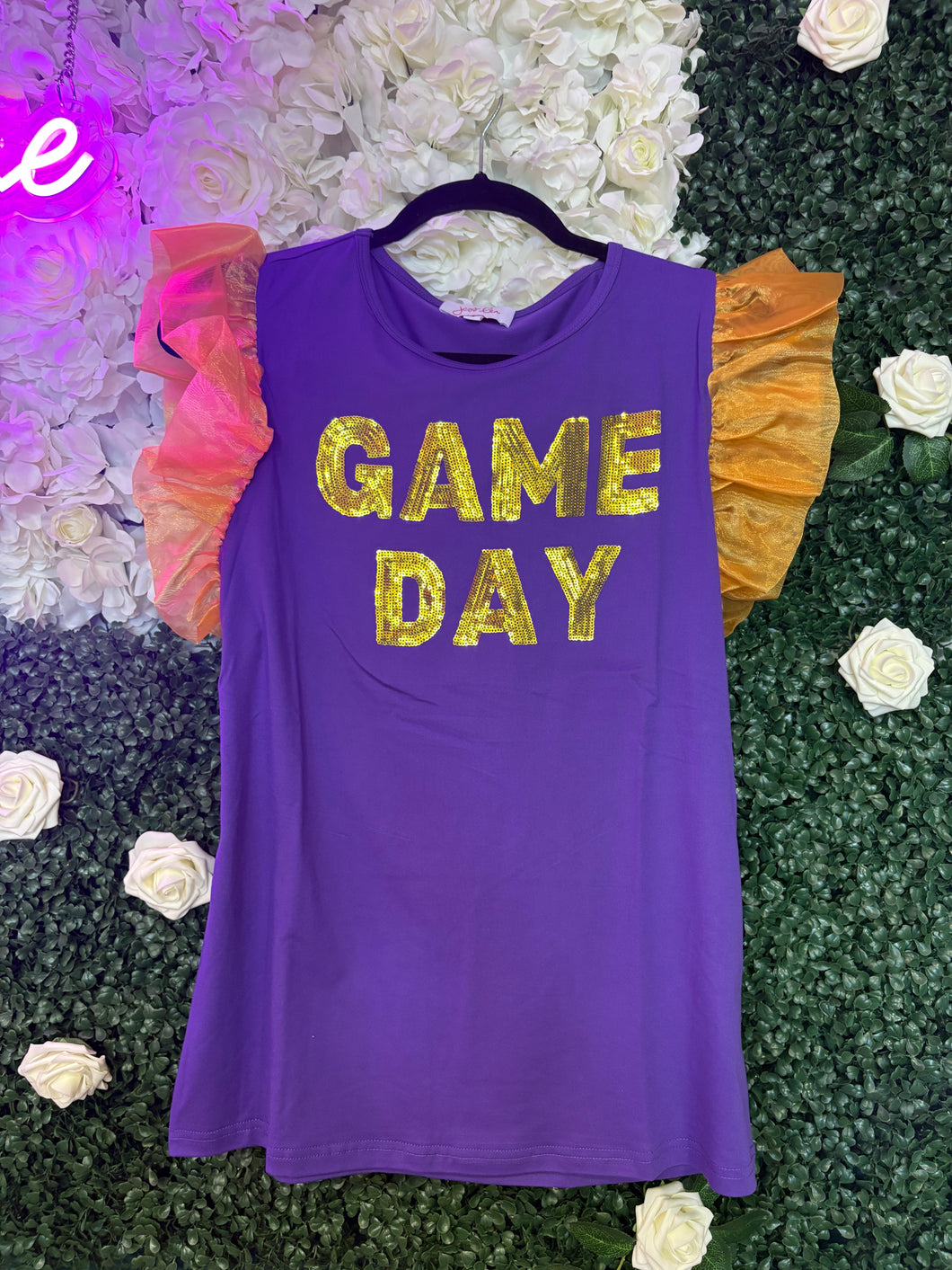 Game day ruffle sleeve top
