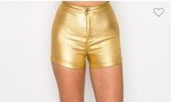Metallic gold shorts