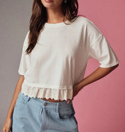 Eyelet hem knit top