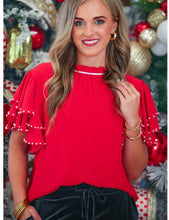 Load image into Gallery viewer, PREORDER- Pearl Flutter Sleeve Blouse
