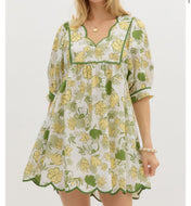 Floral pullover mini dress