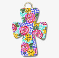Floral cross door hanger