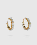 Pearl small hoop earrings