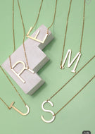 Sideways initial necklace