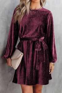 Burgundy velvety dress