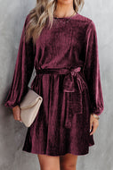 Burgundy velvety dress