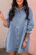 Denim buttoned dress