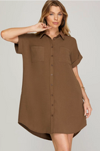 Load image into Gallery viewer, Burton up woven shirt dress
