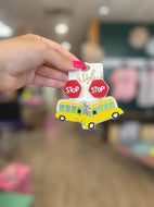 School bus earrings