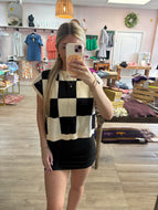 Checkered black top