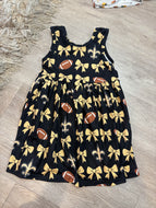 Girls black GAMEDAY bow dress