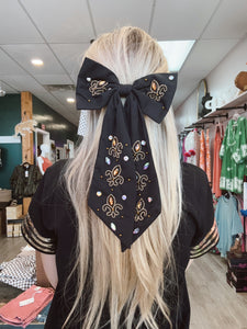 Black/gold GAMEDAY bow