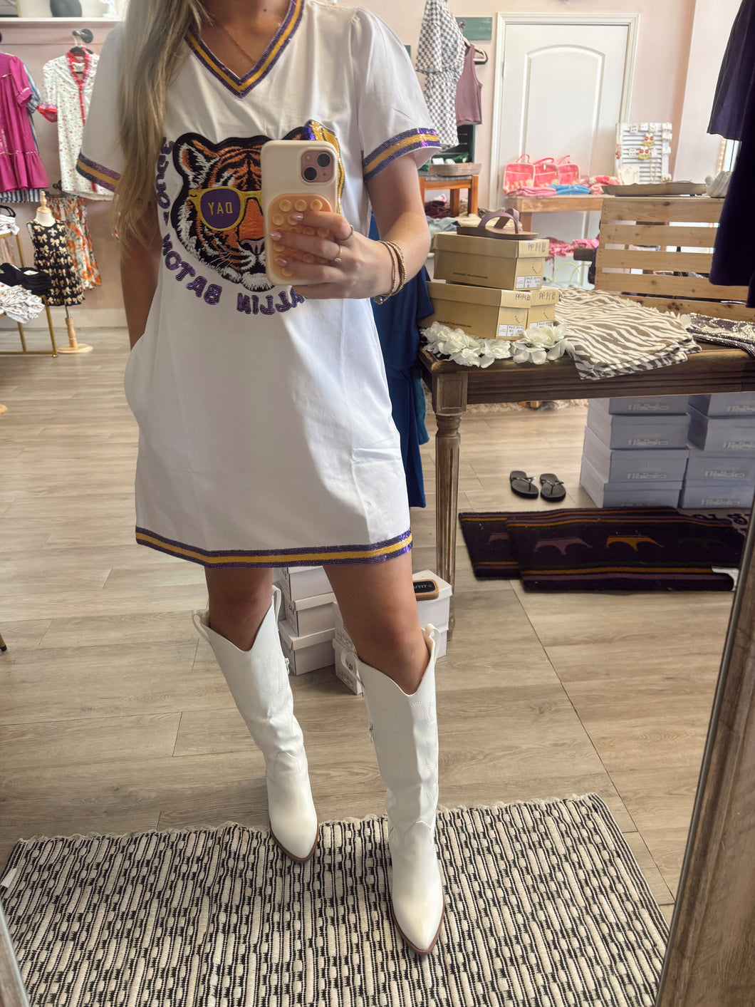 GAMEDAY sequin tiger dress