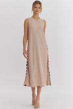 Load image into Gallery viewer, Solid sleeveless midi dress with slit
