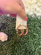 Gold bubble hoop earrings