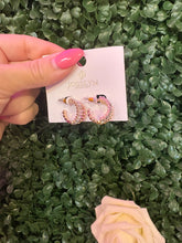 Load image into Gallery viewer, Gold rhinestone hoop earrings
