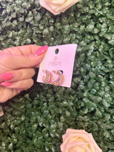Load image into Gallery viewer, Gold rhinestone hoop earrings
