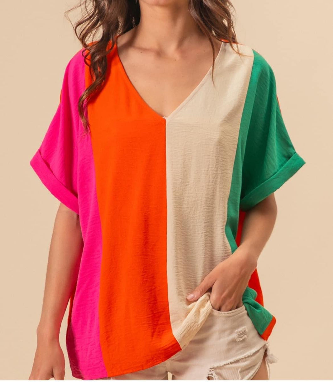 Colorblock multicolored top