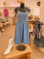 Charlotte smocked denim dress
