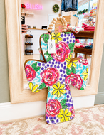 Floral cross door hanger