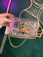Rose gold clear crossbody