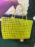 Lime beach jute bag