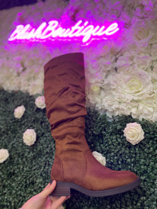 Brown suede boots