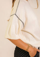 Load image into Gallery viewer, Relaxed knit short cream sweater top
